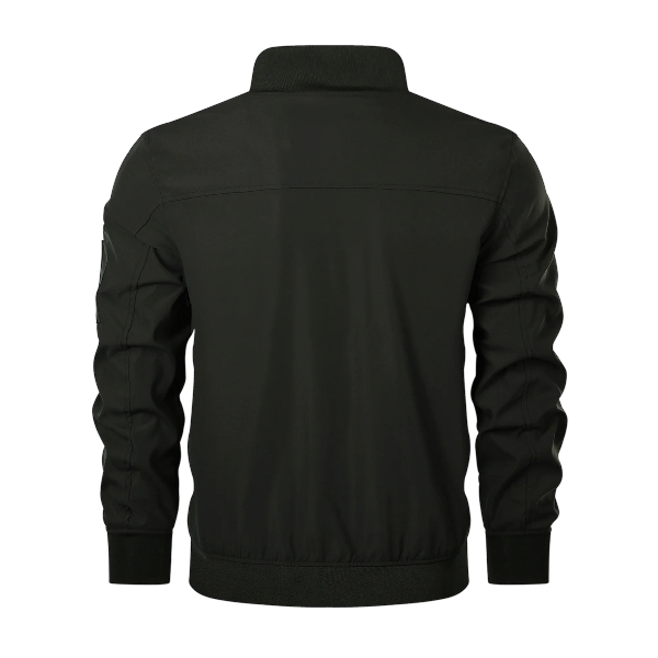 Men’s Lightweight Bomber Jacket – Casual Zipper Windbreaker Coat (Dark Green) - Image 3
