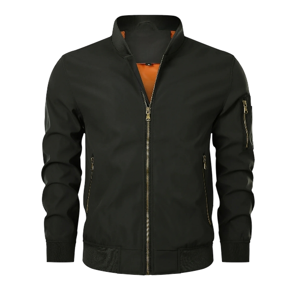 Men’s Lightweight Bomber Jacket – Casual Zipper Windbreaker Coat (Dark Green)